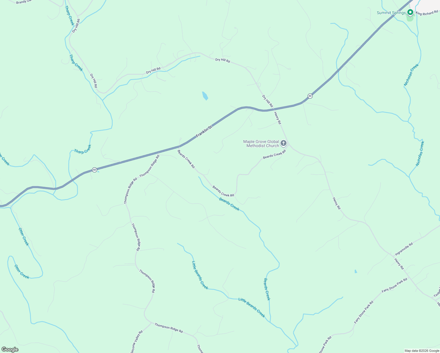 map of restaurants, bars, coffee shops, grocery stores, and more near 317 Beards Creek Road in Ferrum