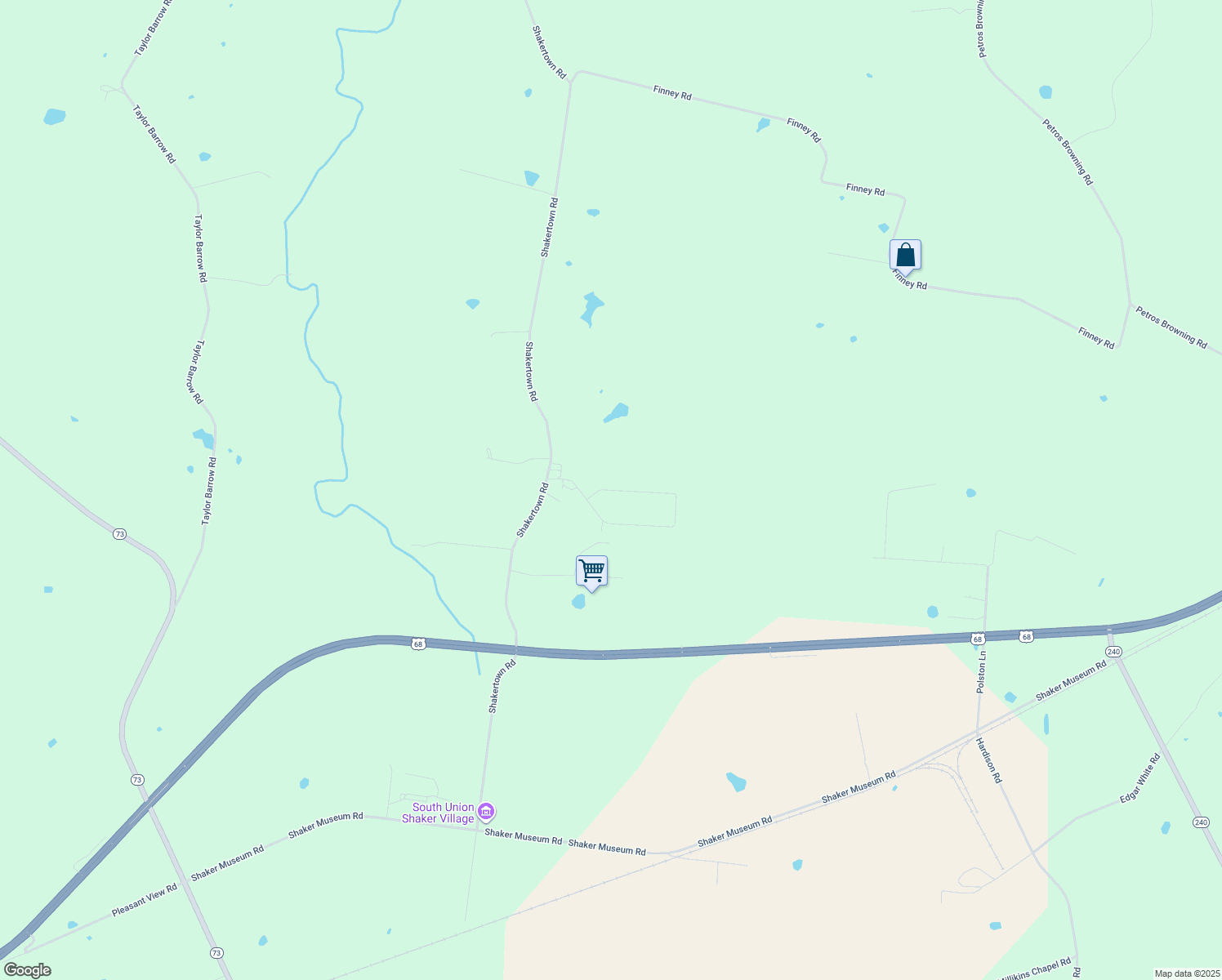 map of restaurants, bars, coffee shops, grocery stores, and more near Shaker Ridge Lane in Logan