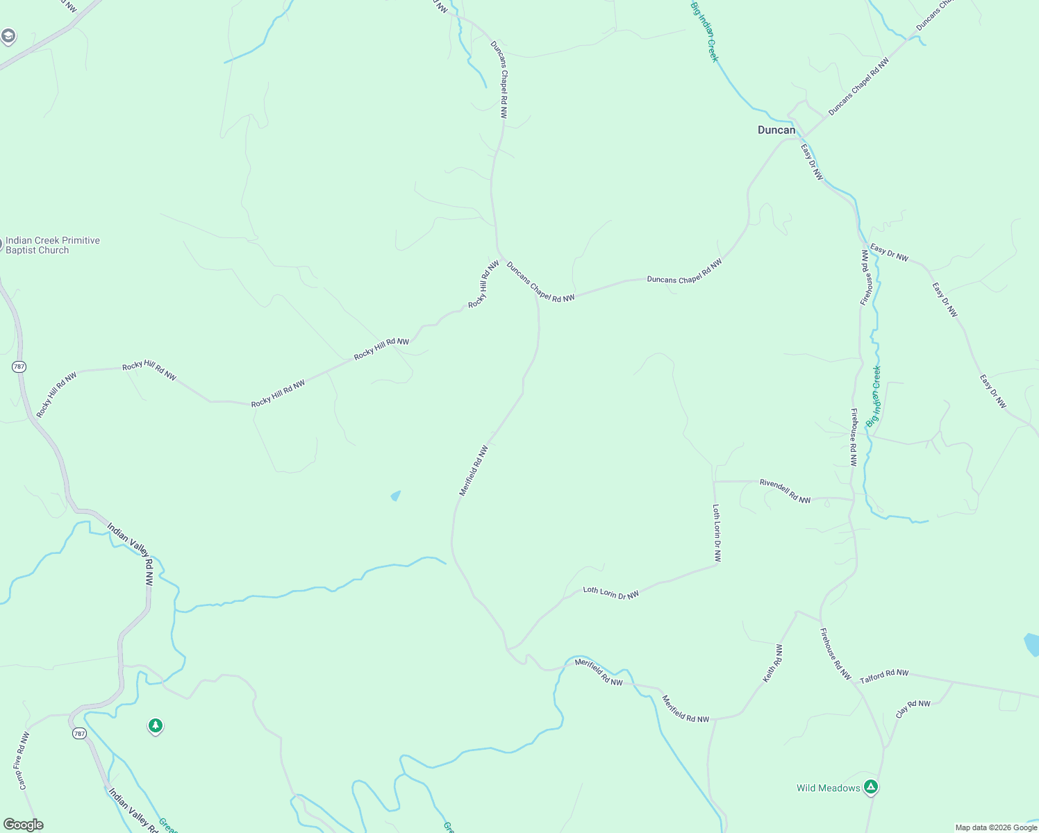 map of restaurants, bars, coffee shops, grocery stores, and more near 2189 Merifield Road Northwest in Willis