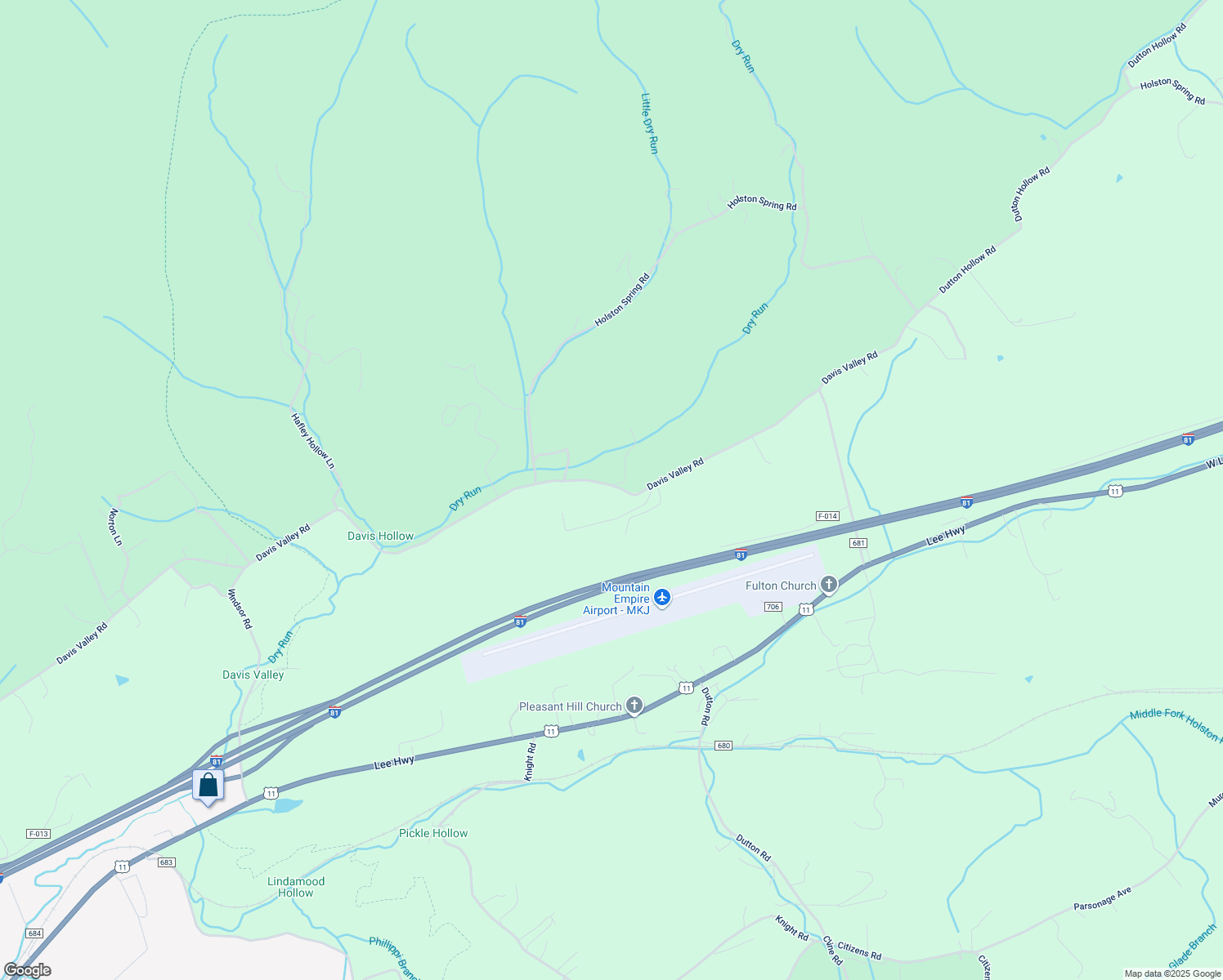 map of restaurants, bars, coffee shops, grocery stores, and more near 1454 Davis Valley Road in Rural Retreat