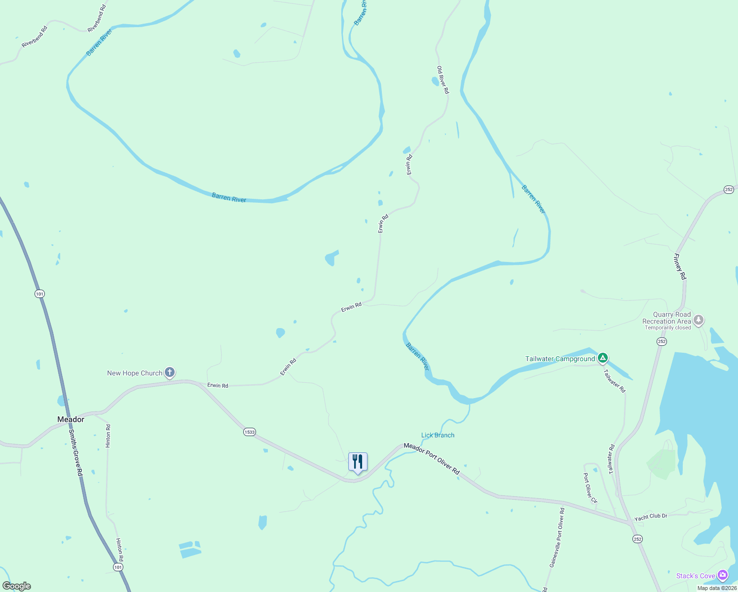 map of restaurants, bars, coffee shops, grocery stores, and more near 1041 Erwin Road in Scottsville