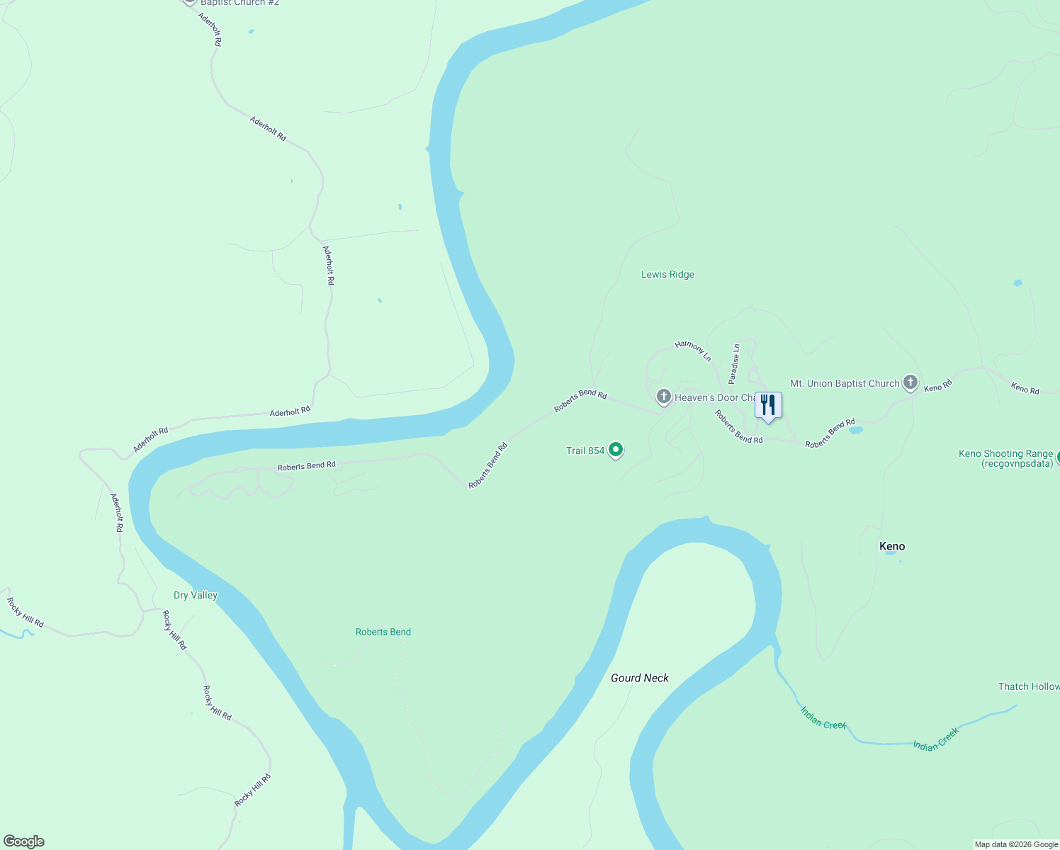 map of restaurants, bars, coffee shops, grocery stores, and more near Roberts Bend Road in Burnside