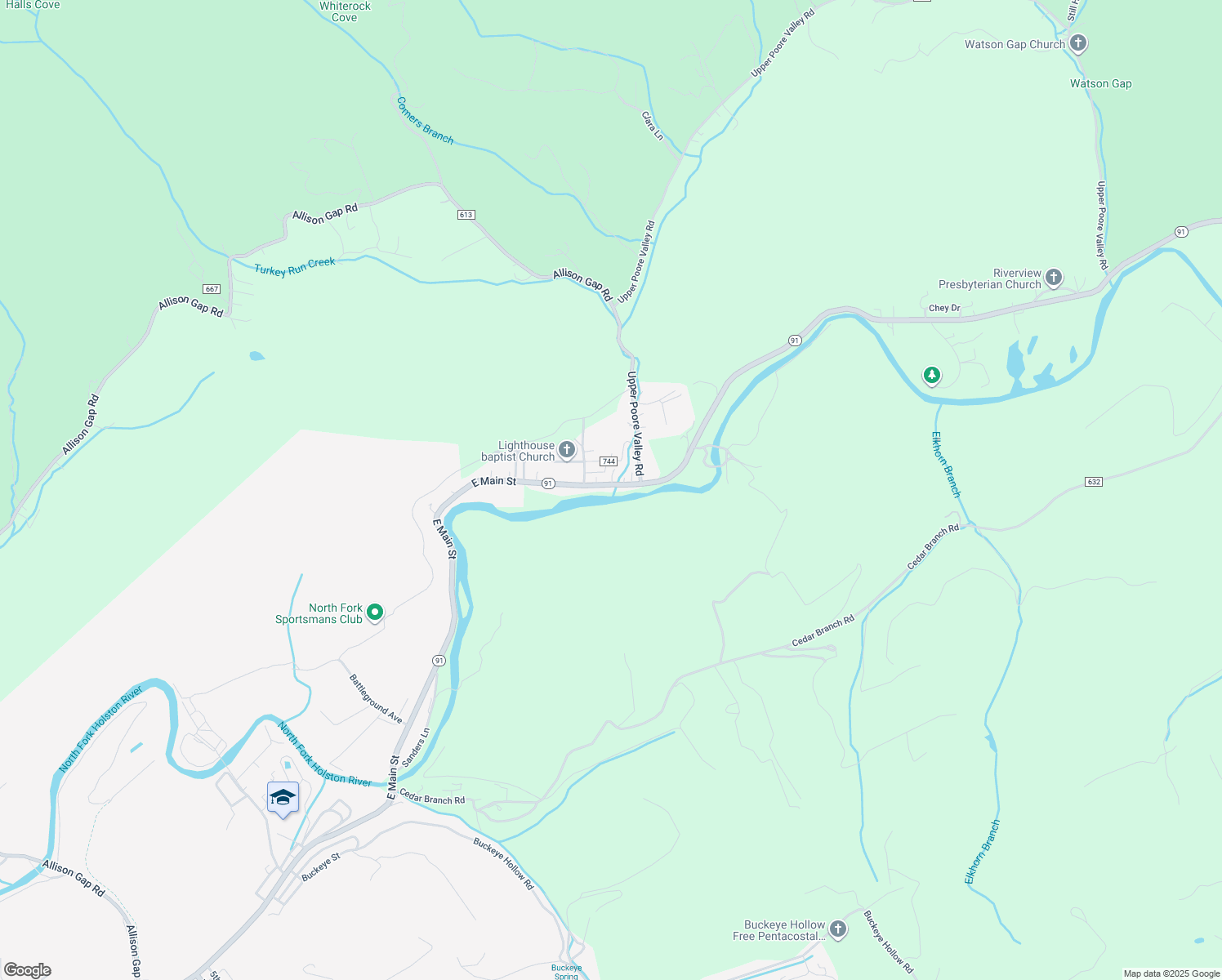 map of restaurants, bars, coffee shops, grocery stores, and more near 1694 Saltville Highway in Saltville