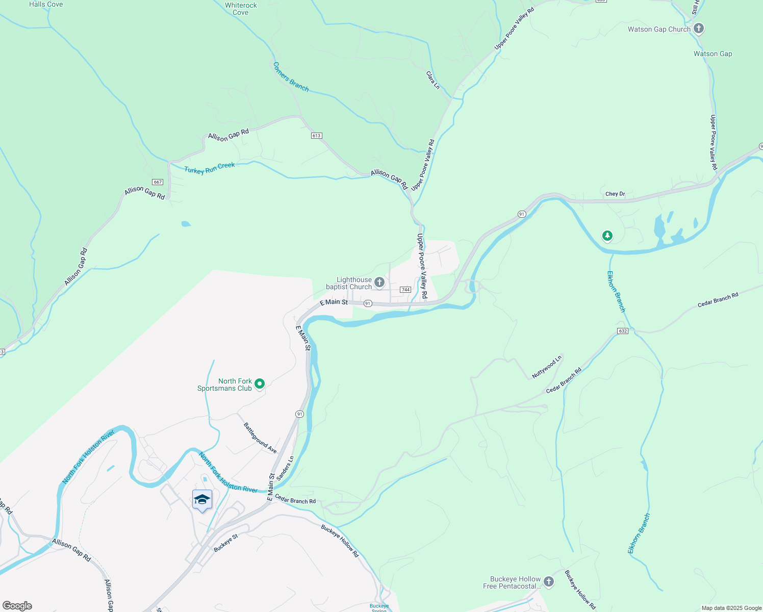 map of restaurants, bars, coffee shops, grocery stores, and more near 1658 Saltville Highway in Saltville