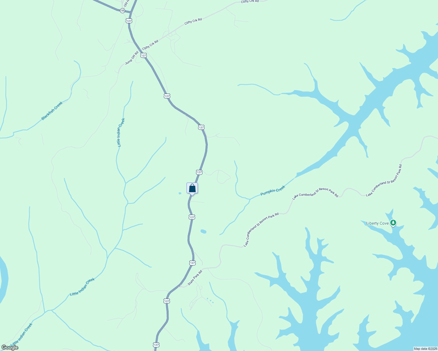 map of restaurants, bars, coffee shops, grocery stores, and more near 7252 U.S. 127 in Jamestown
