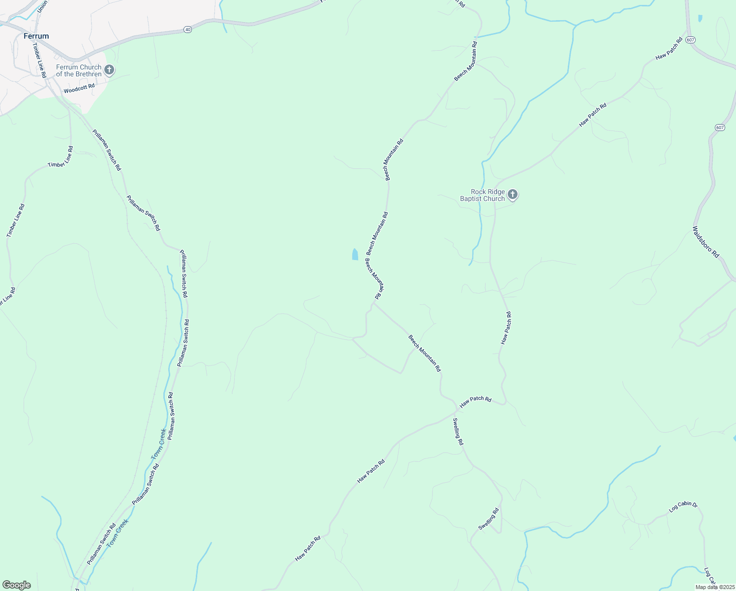 map of restaurants, bars, coffee shops, grocery stores, and more near 795 Beech Mountain Road in Ferrum
