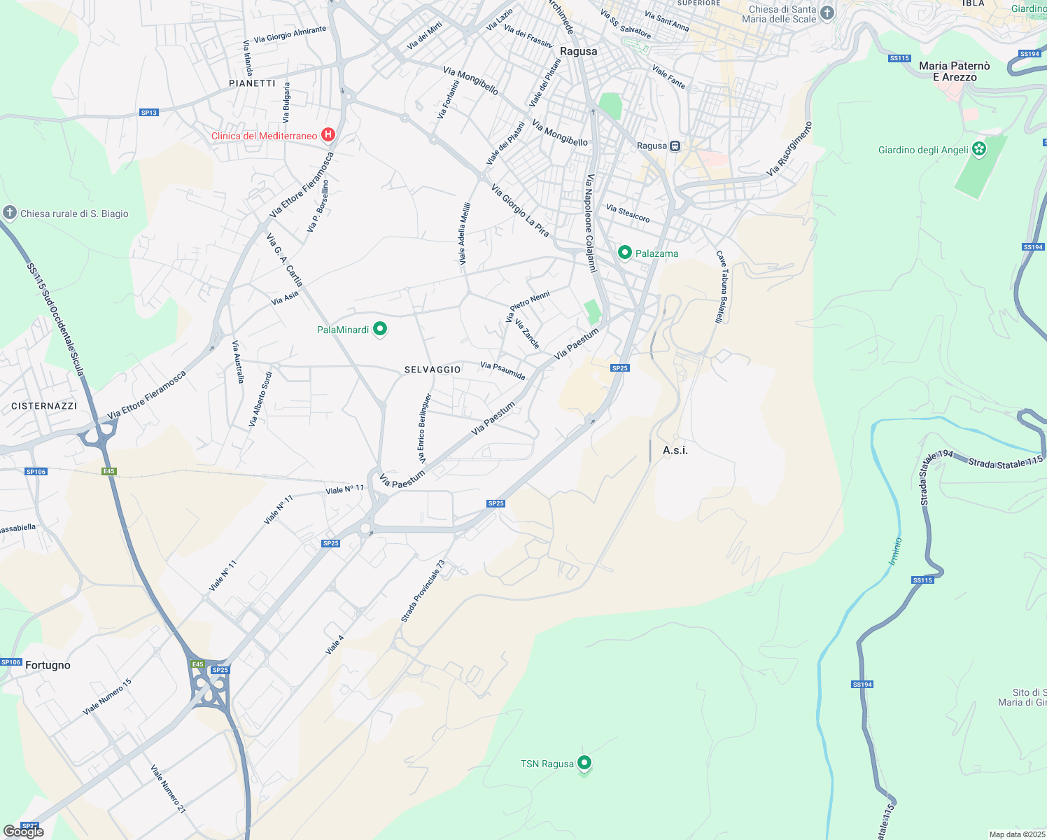 map of restaurants, bars, coffee shops, grocery stores, and more near 41 Via Cupoletti in Ragusa