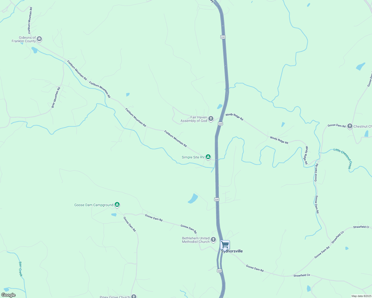 map of restaurants, bars, coffee shops, grocery stores, and more near 375 Fishburn Mountain Road in Rocky Mount