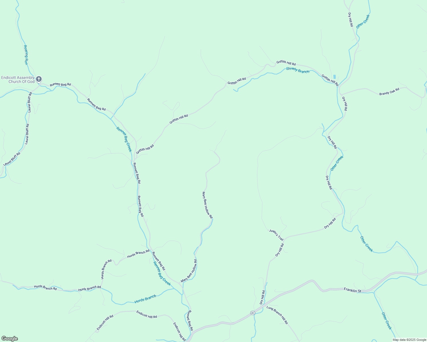 map of restaurants, bars, coffee shops, grocery stores, and more near 1110 Mary Bett Hollow Road in Ferrum