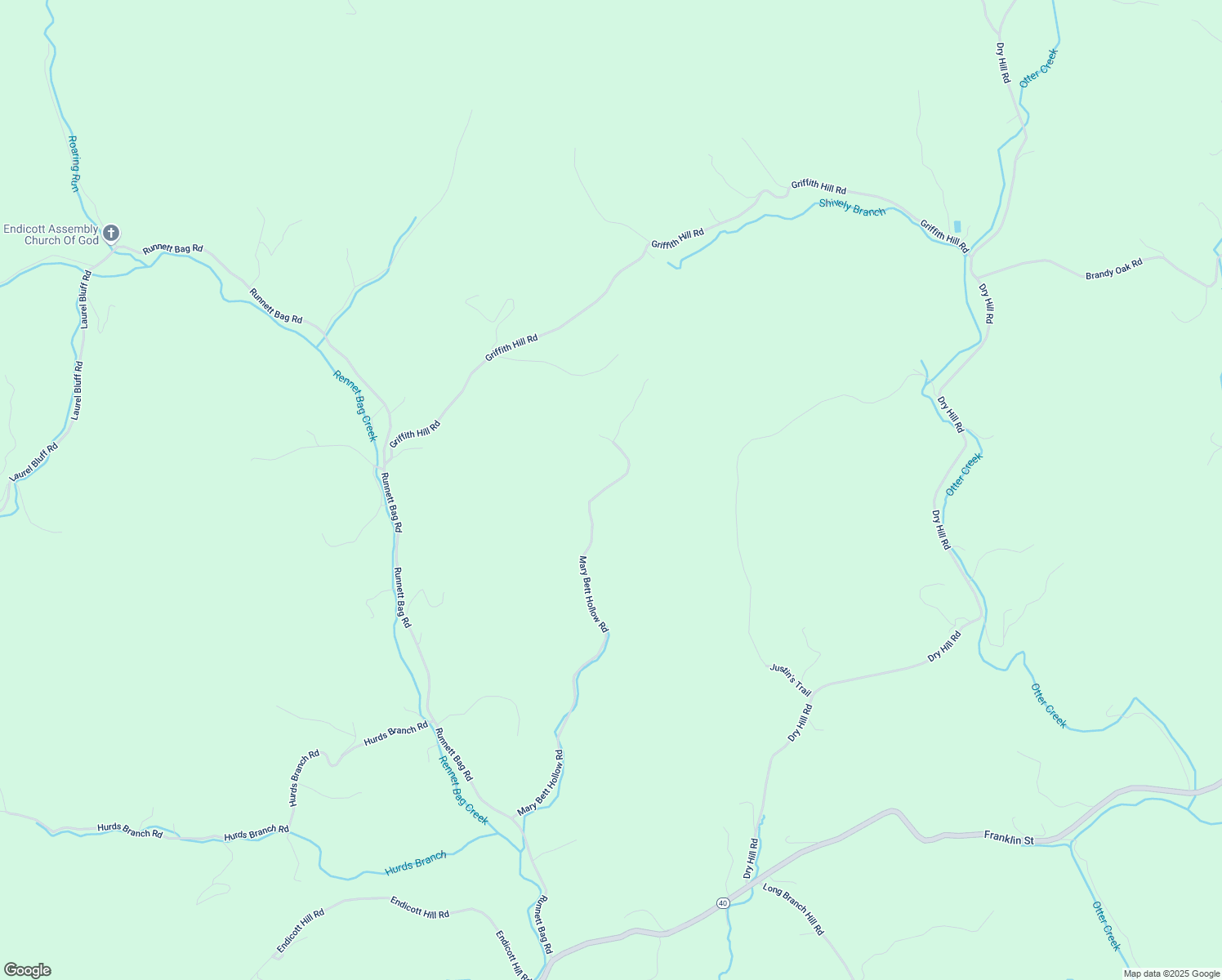 map of restaurants, bars, coffee shops, grocery stores, and more near 1110 Mary Bett Hollow Road in Ferrum