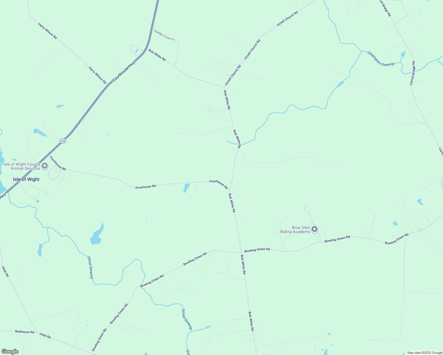 map of restaurants, bars, coffee shops, grocery stores, and more near 14245 Poor House Road in Windsor