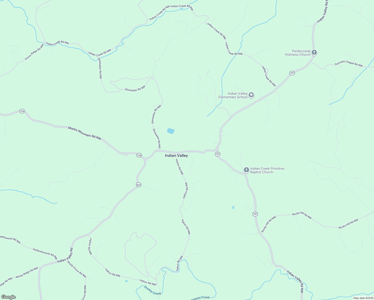 map of restaurants, bars, coffee shops, grocery stores, and more near 260 Indian Valley Post Office Road Northwest in Floyd