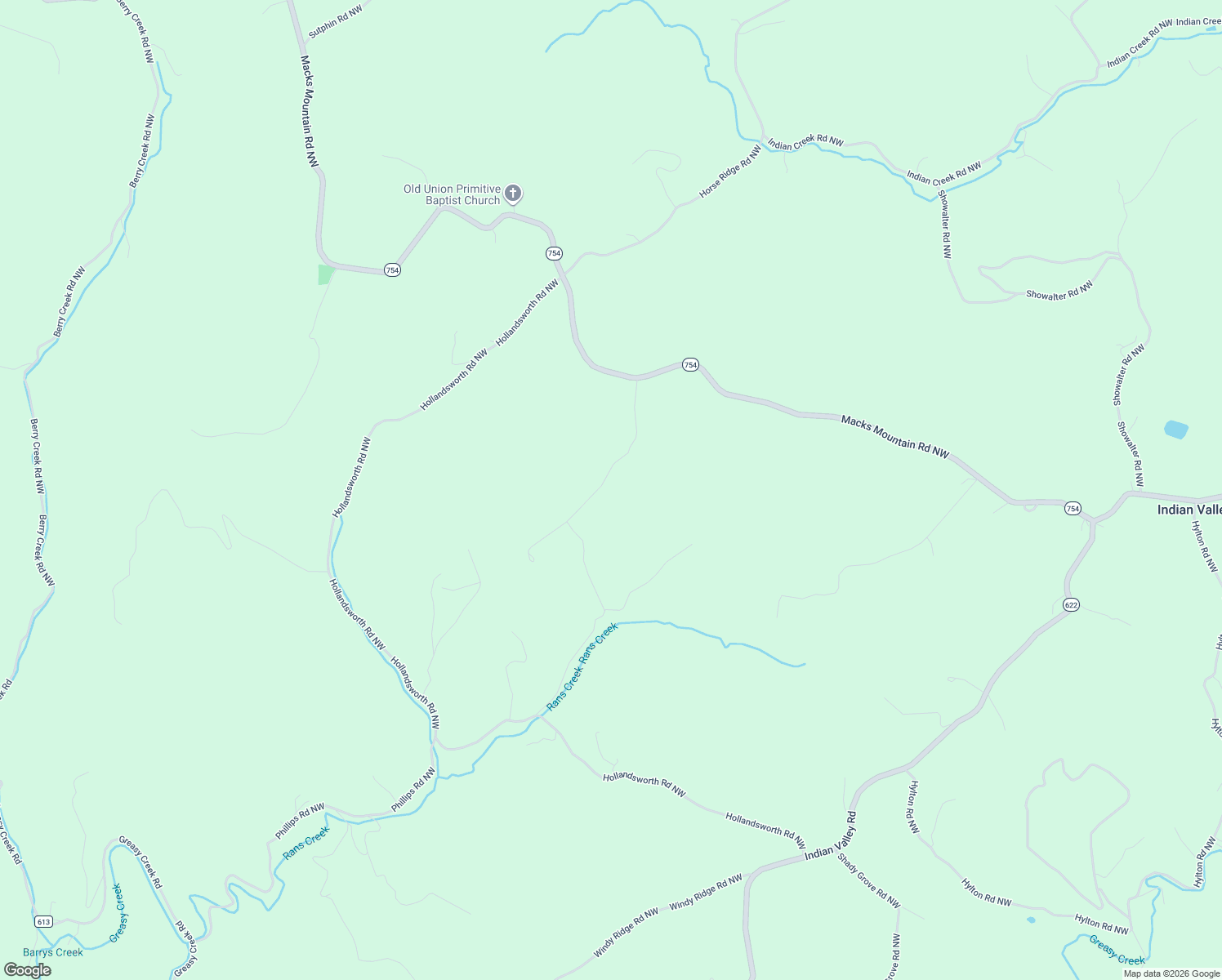 map of restaurants, bars, coffee shops, grocery stores, and more near 517 Slaughter Hill Road Northwest in Indian Valley