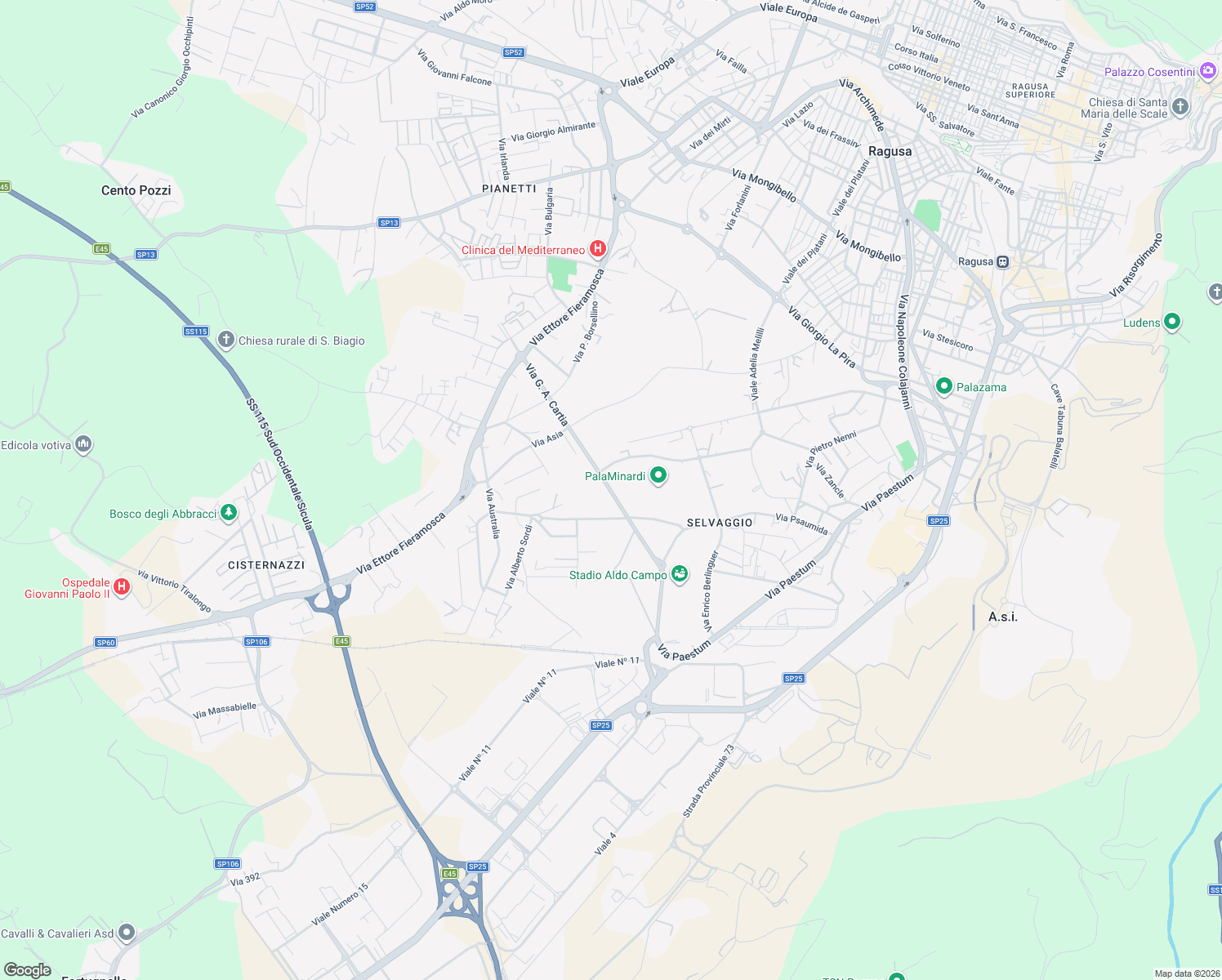 map of restaurants, bars, coffee shops, grocery stores, and more near 24 Via Professore Giorgio Cintolo in Libero consorzio comunale di Ragusa