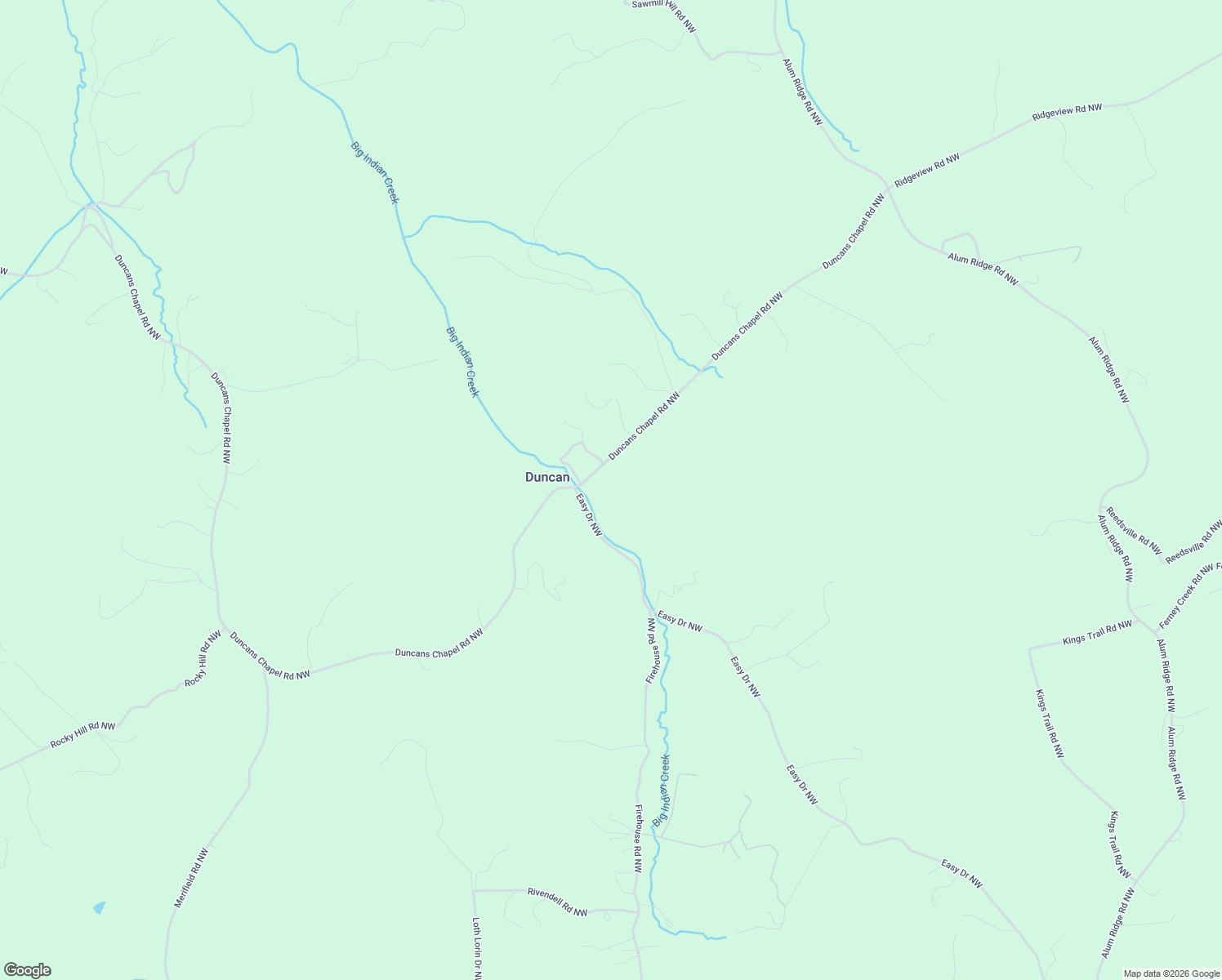 map of restaurants, bars, coffee shops, grocery stores, and more near 2004 Duncans Chapel Road Northwest in Willis