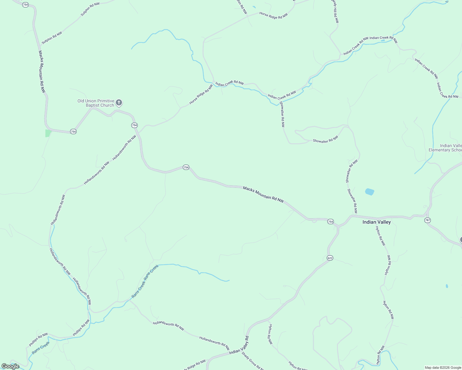 map of restaurants, bars, coffee shops, grocery stores, and more near 625 Macks Mountain Road Northwest in Indian Valley