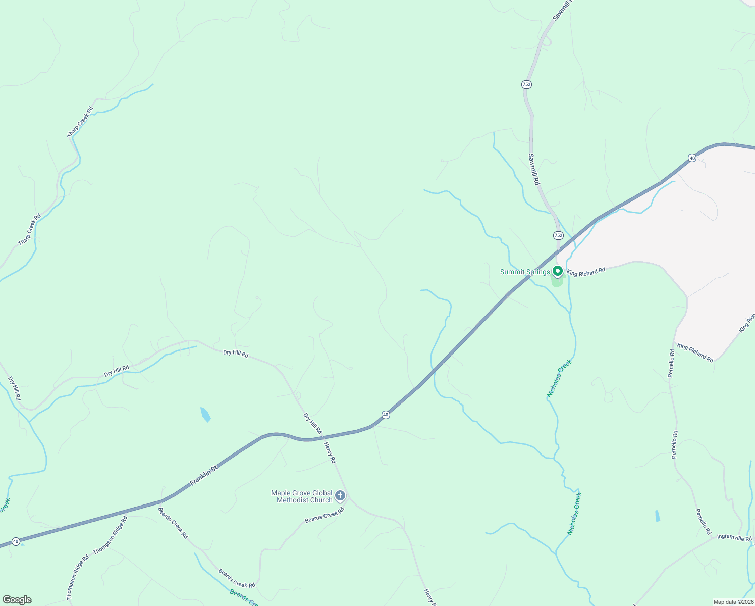 map of restaurants, bars, coffee shops, grocery stores, and more near 343-499 Twin Creeks Road in Ferrum
