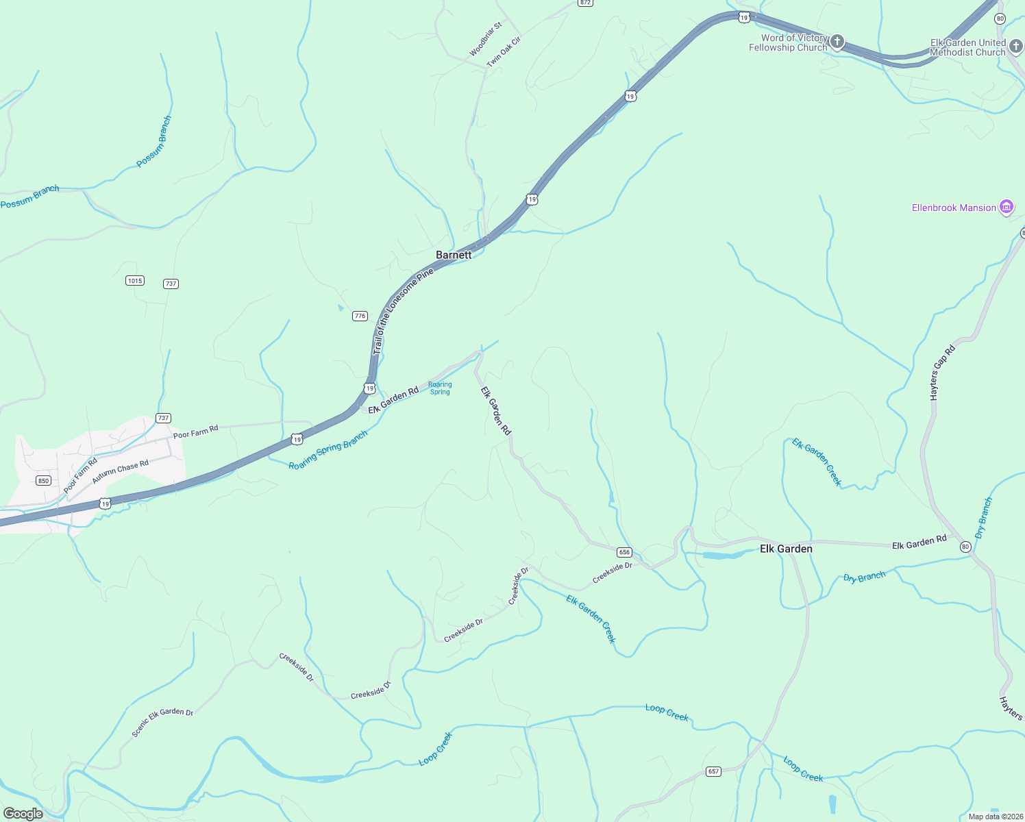 map of restaurants, bars, coffee shops, grocery stores, and more near 757 Elk Garden Road in Lebanon