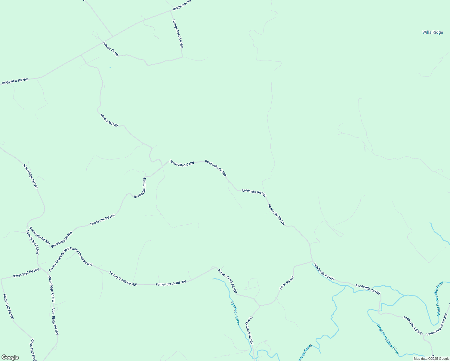 map of restaurants, bars, coffee shops, grocery stores, and more near 1310 Reedsville Road Northwest in Floyd