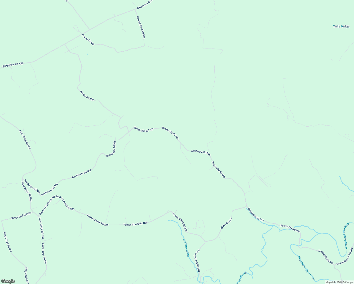 map of restaurants, bars, coffee shops, grocery stores, and more near 1310 Reedsville Road Northwest in Floyd
