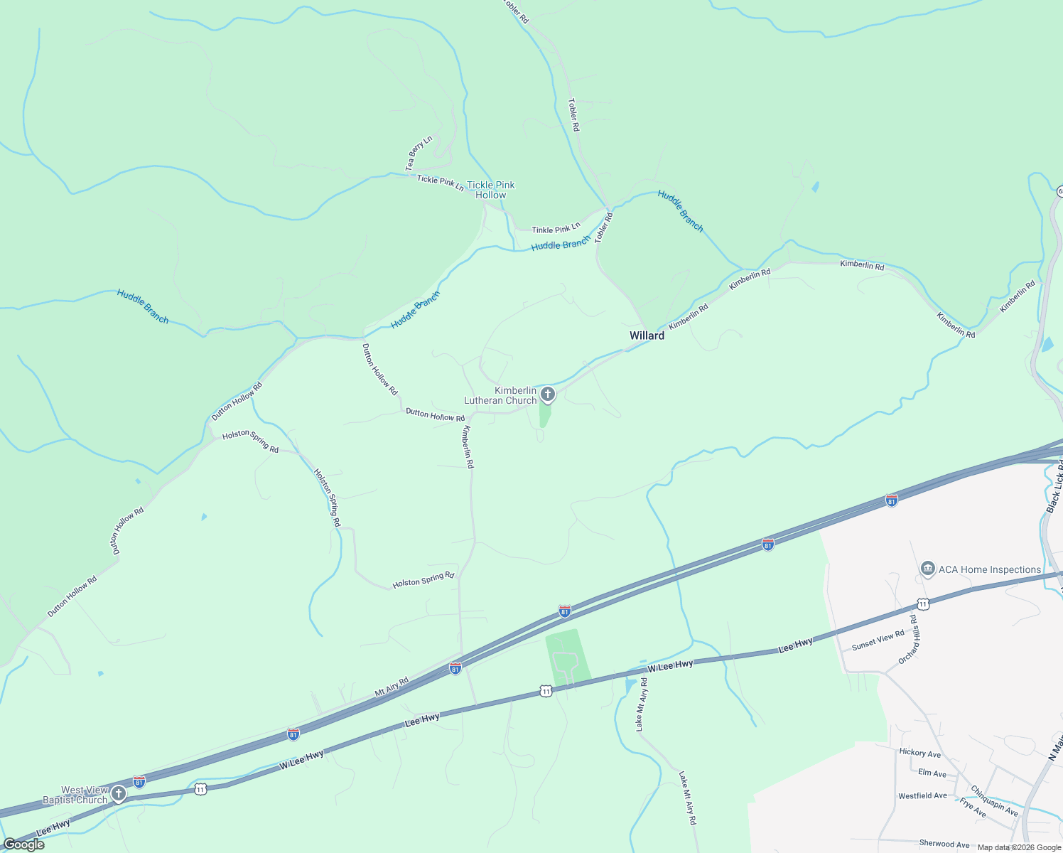 map of restaurants, bars, coffee shops, grocery stores, and more near 1235 Kimberlin Road in Rural Retreat