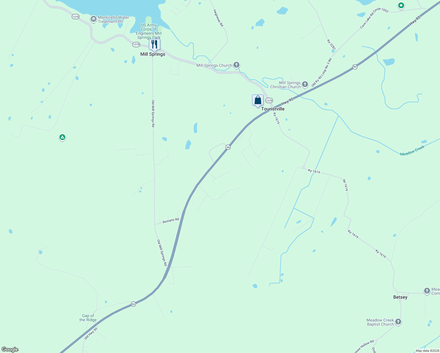map of restaurants, bars, coffee shops, grocery stores, and more near Roberts Road in Wayne County