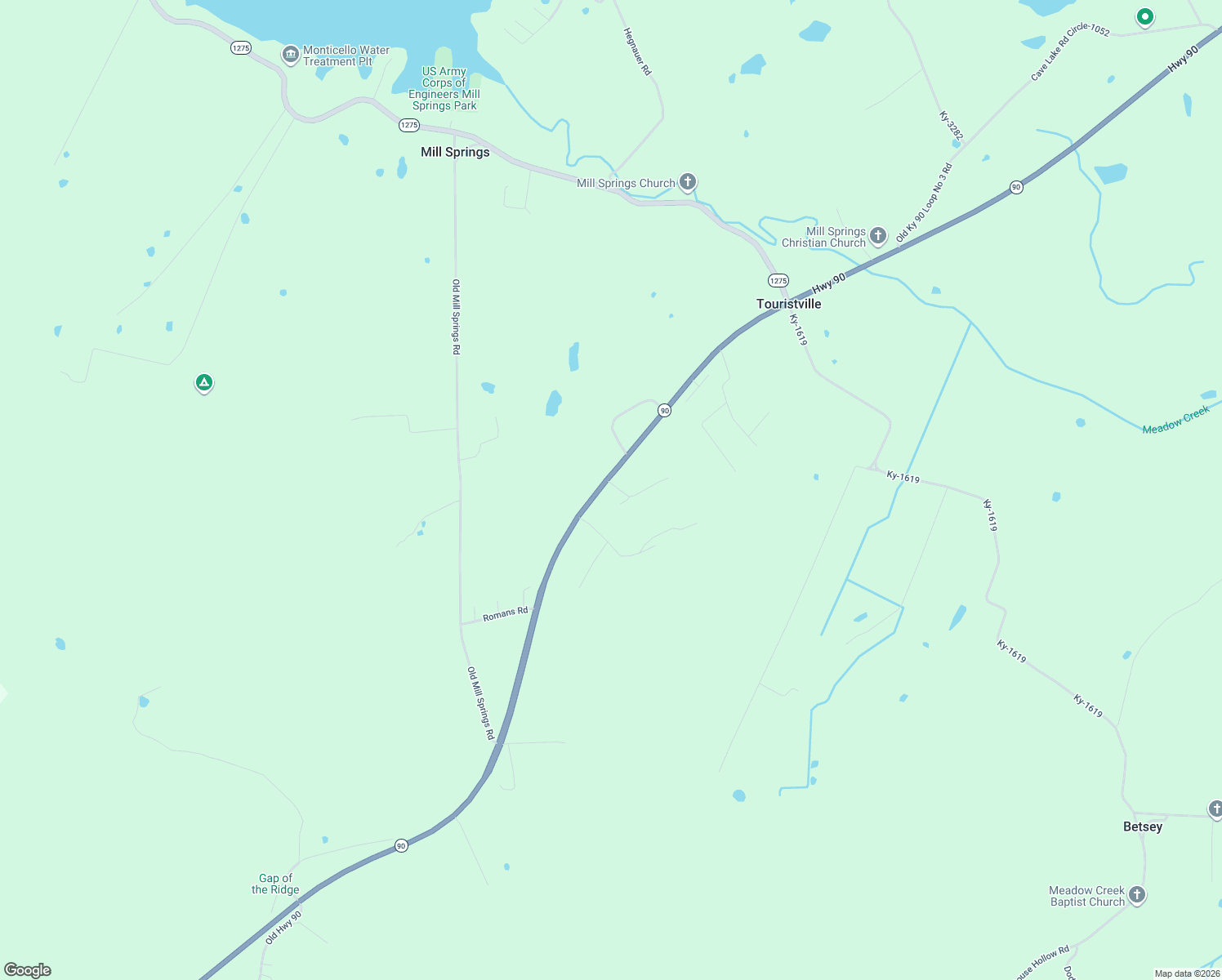 map of restaurants, bars, coffee shops, grocery stores, and more near Roberts Road in Monticello