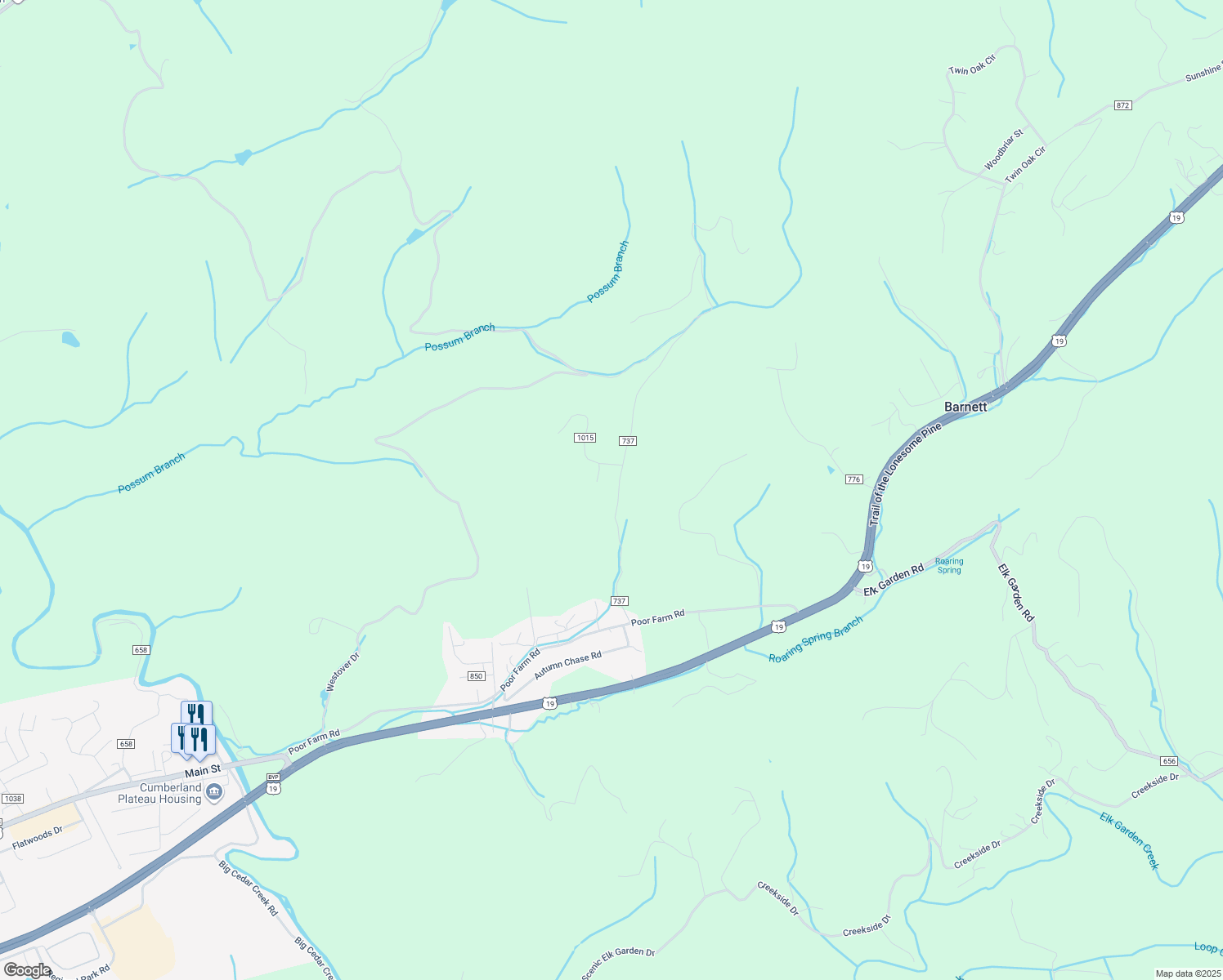 map of restaurants, bars, coffee shops, grocery stores, and more near 818 Trigg Drive in Lebanon