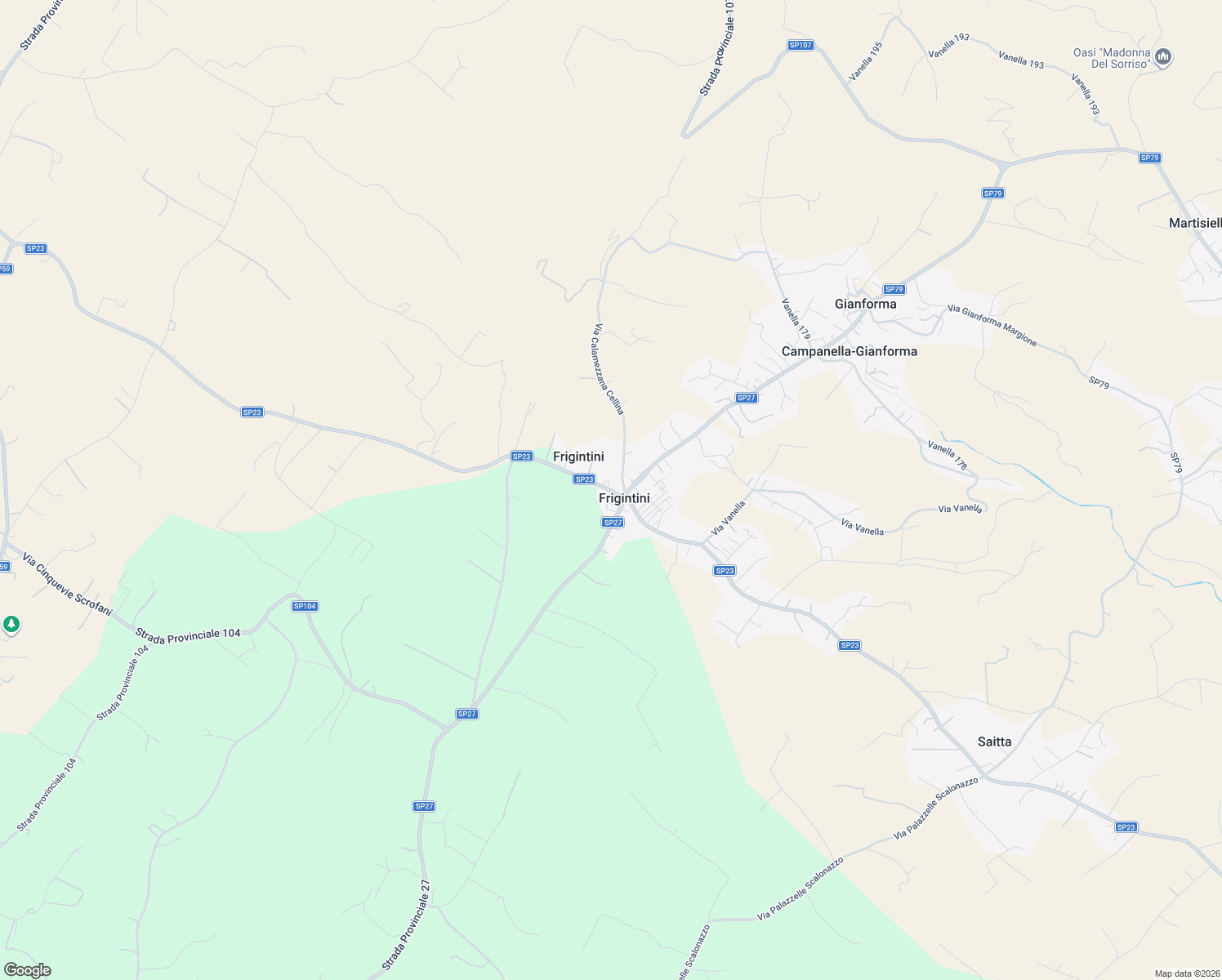 map of restaurants, bars, coffee shops, grocery stores, and more near Contrada Bussello in Frigintini