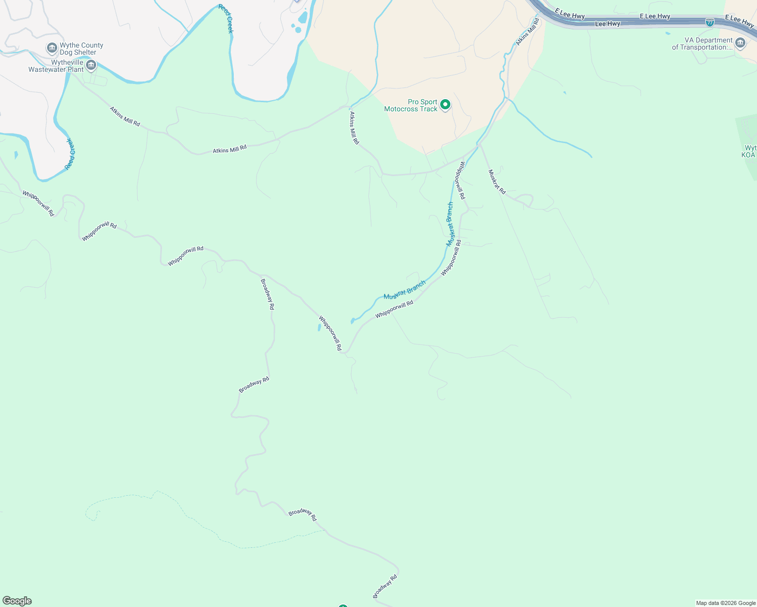map of restaurants, bars, coffee shops, grocery stores, and more near 586 Whipoorwill Road in Wytheville