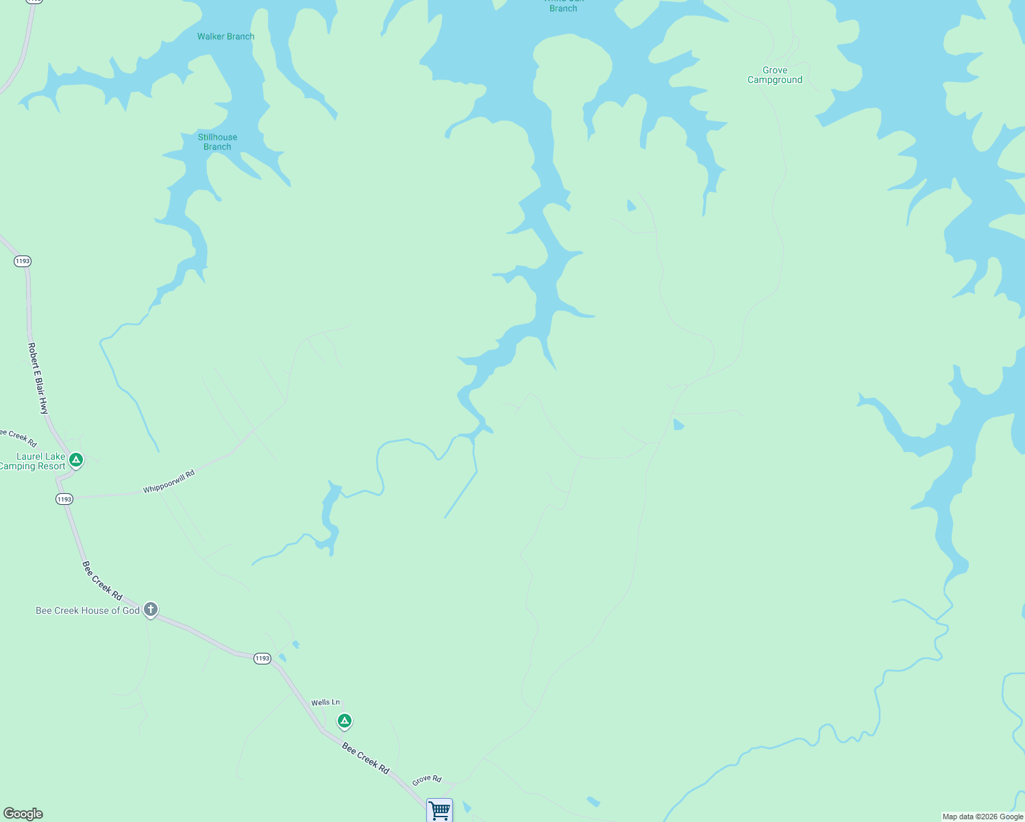 map of restaurants, bars, coffee shops, grocery stores, and more near 660 Laurel Lake Resort Road in Corbin