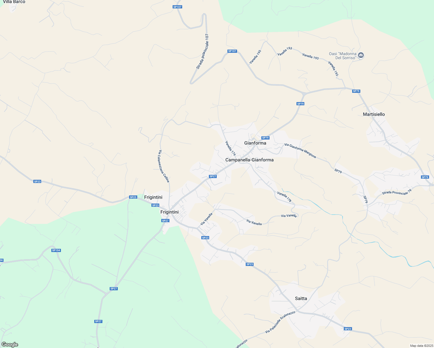 map of restaurants, bars, coffee shops, grocery stores, and more near 421 Via Gianforma Margione in Campanella-gianforma