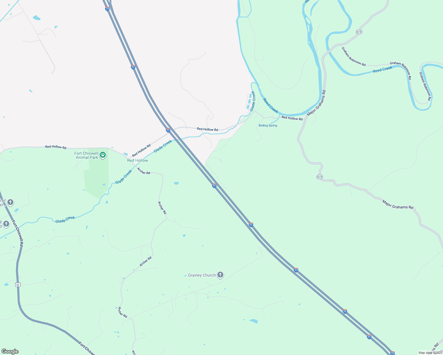 map of restaurants, bars, coffee shops, grocery stores, and more near 436 Jones Road in Max Meadows