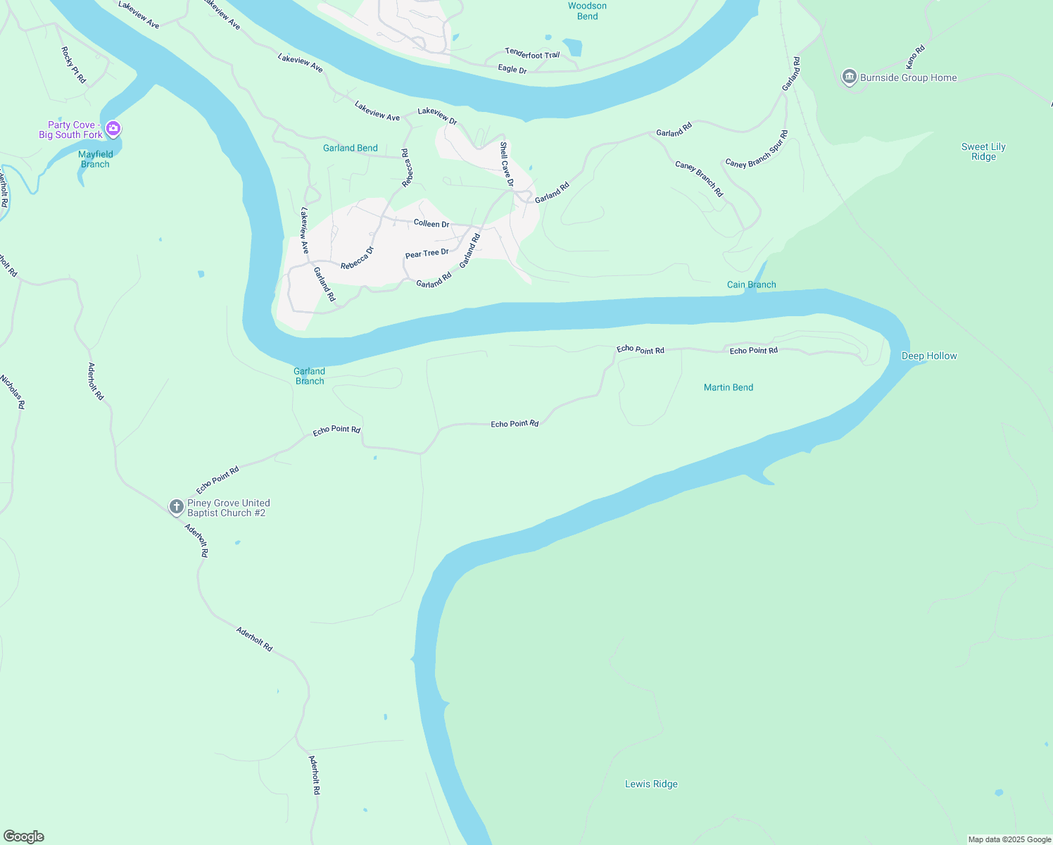 map of restaurants, bars, coffee shops, grocery stores, and more near Echo Point Road in Bronston