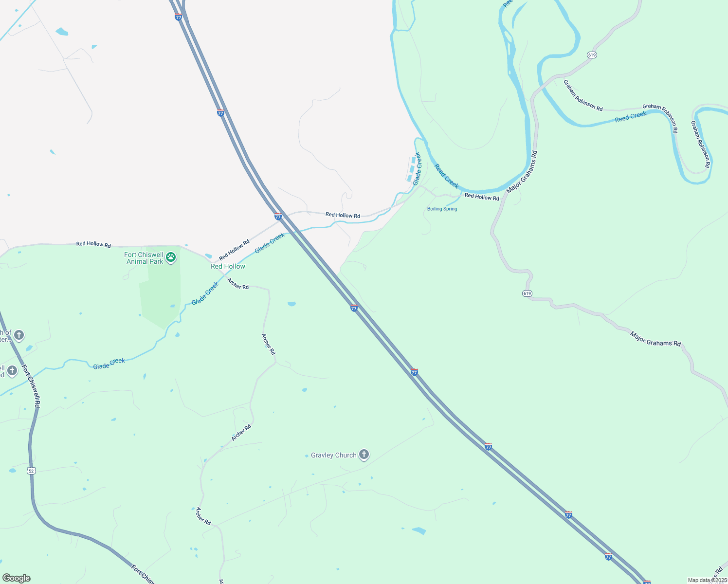 map of restaurants, bars, coffee shops, grocery stores, and more near 436 Jones Road in Max Meadows
