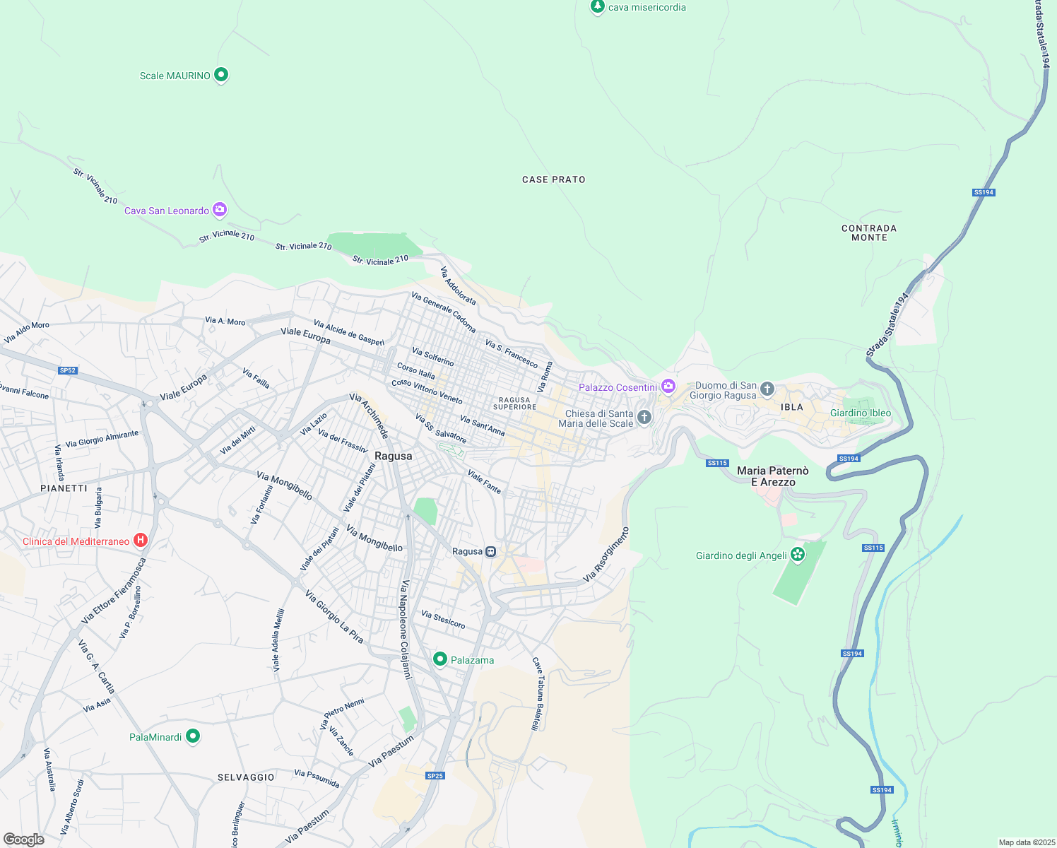 map of restaurants, bars, coffee shops, grocery stores, and more near 41 Piazza San Giovanni in Ragusa
