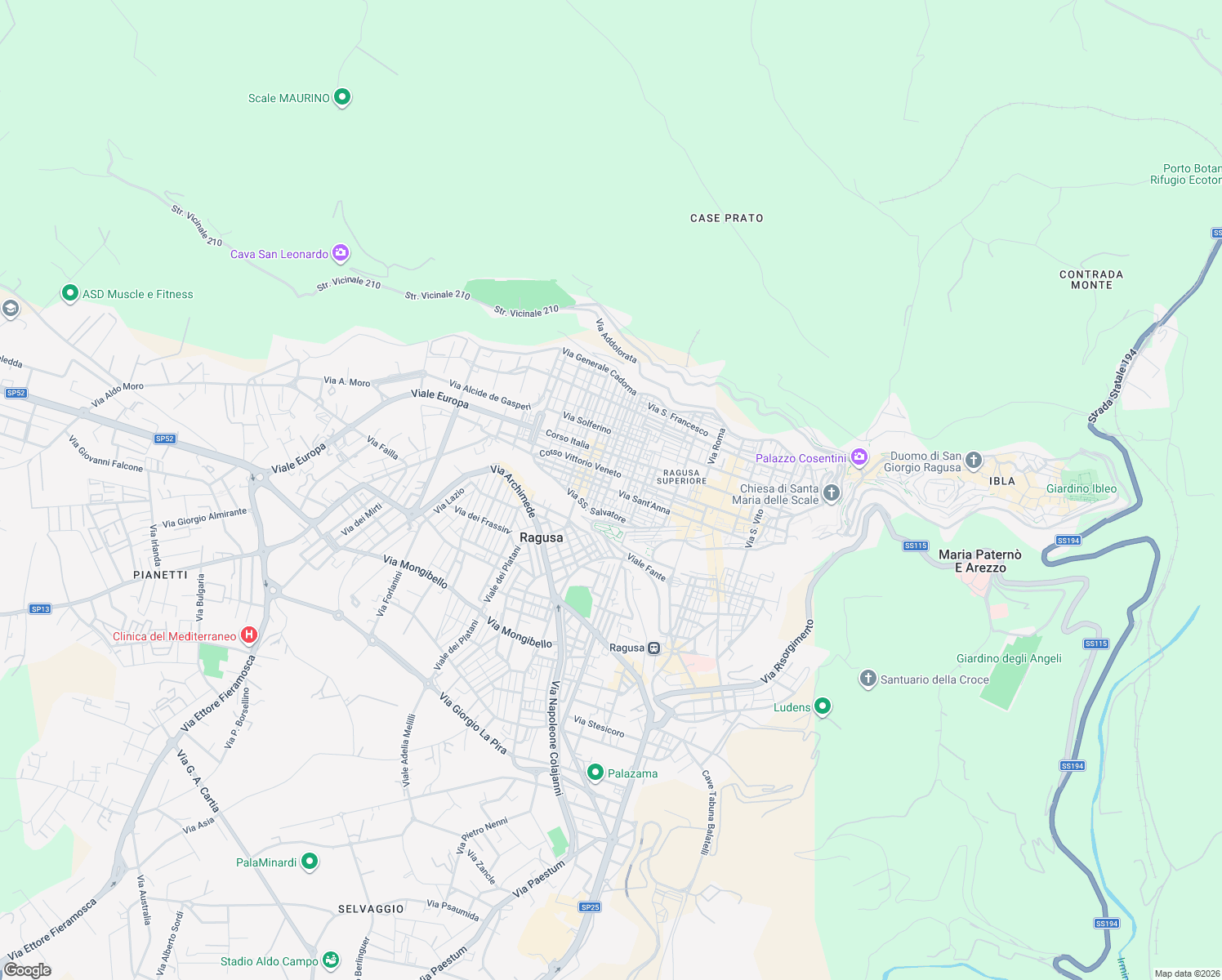 map of restaurants, bars, coffee shops, grocery stores, and more near in Ragusa