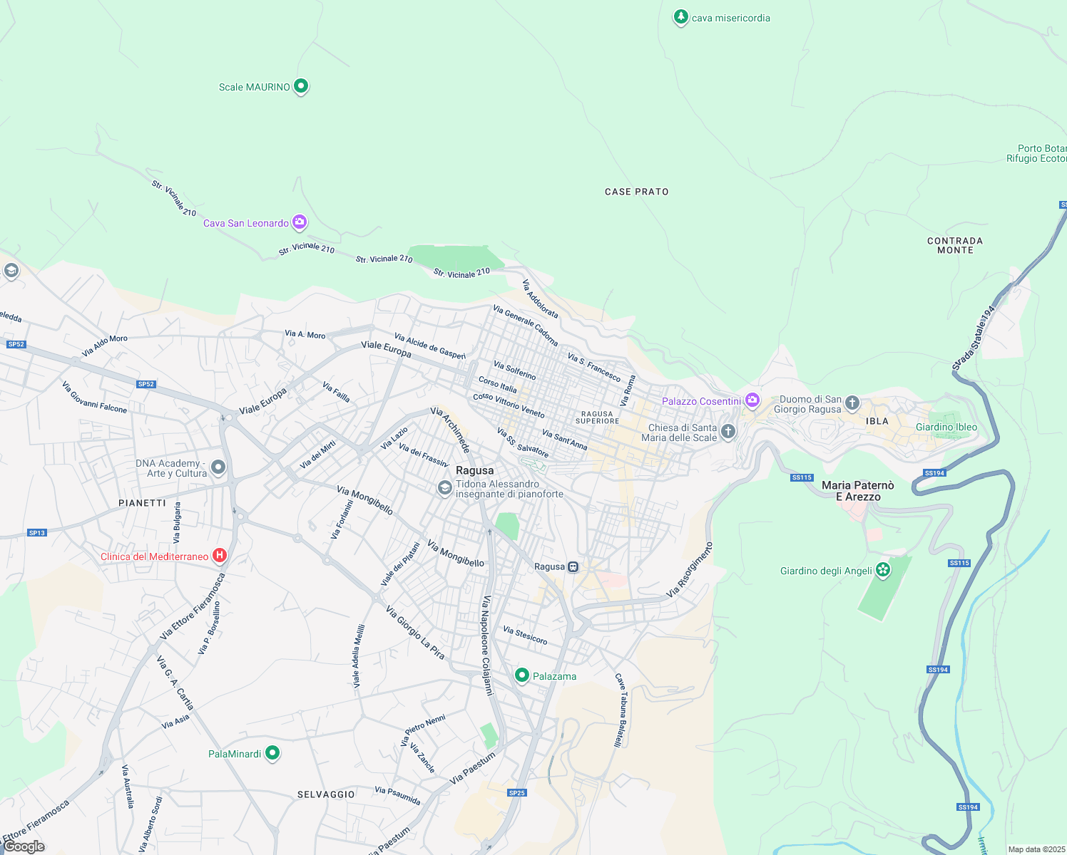 map of restaurants, bars, coffee shops, grocery stores, and more near in Ragusa