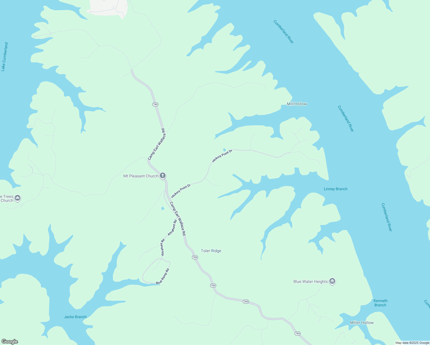 map of restaurants, bars, coffee shops, grocery stores, and more near Cedar Point Lane in Monticello