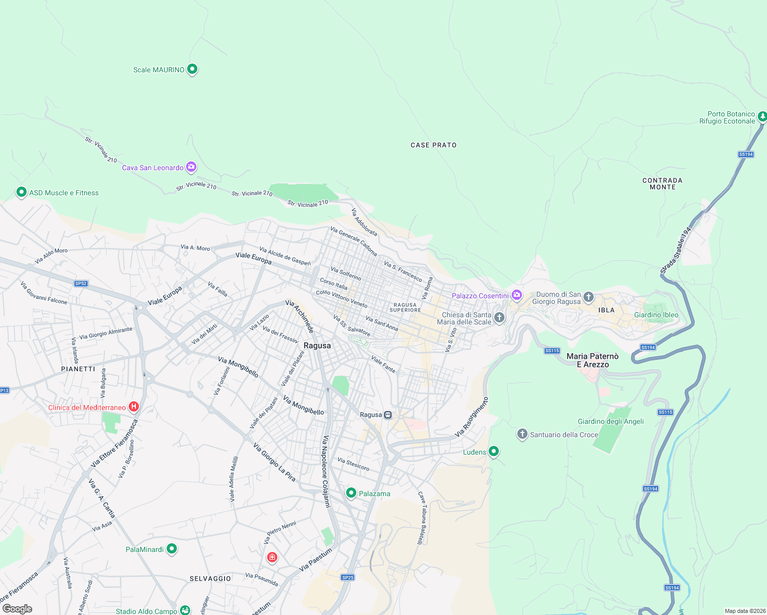 map of restaurants, bars, coffee shops, grocery stores, and more near in Free municipal consortium of Ragusa