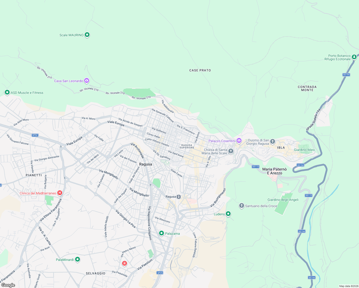 map of restaurants, bars, coffee shops, grocery stores, and more near in Free municipal consortium of Ragusa