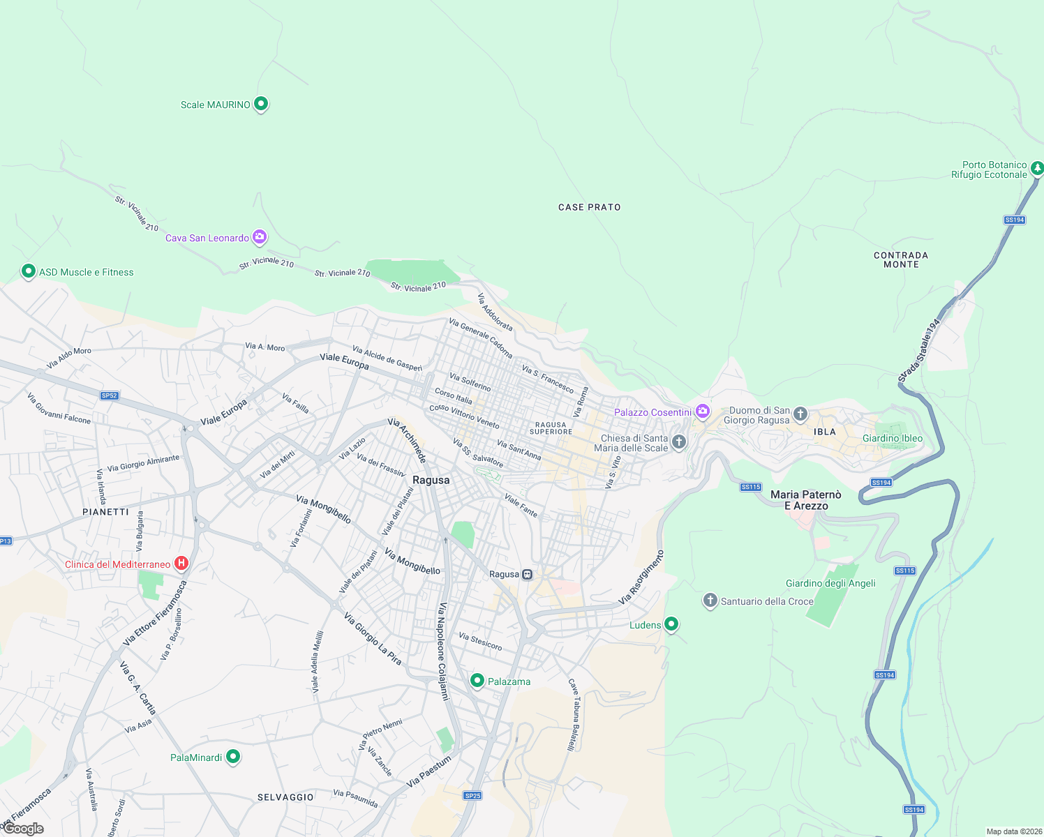 map of restaurants, bars, coffee shops, grocery stores, and more near in Free municipal consortium of Ragusa