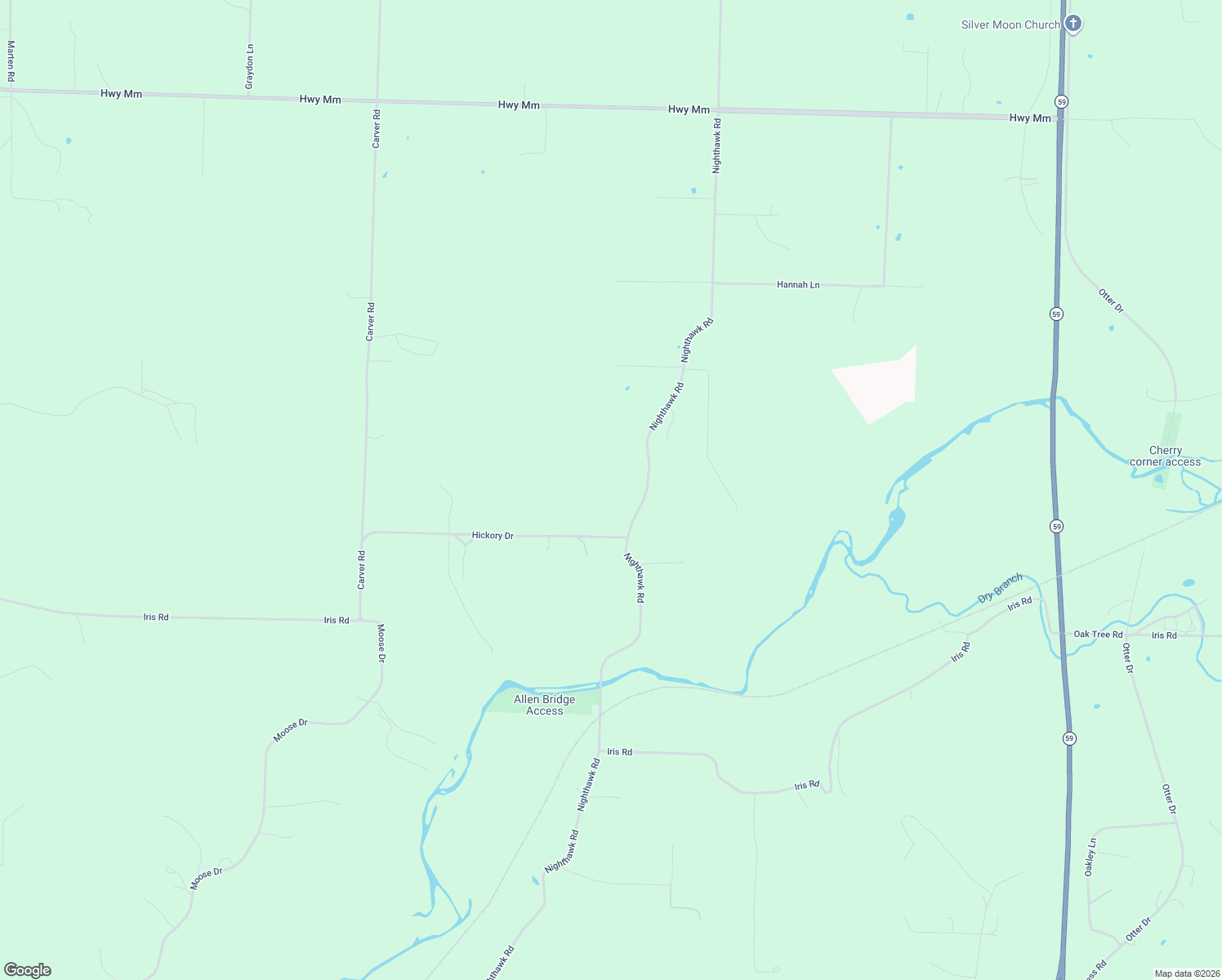 map of restaurants, bars, coffee shops, grocery stores, and more near 16630 Hickory Drive in Neosho