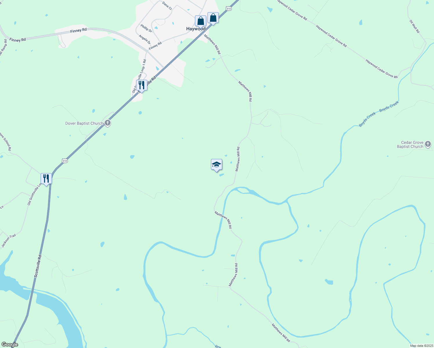 map of restaurants, bars, coffee shops, grocery stores, and more near in Haywood