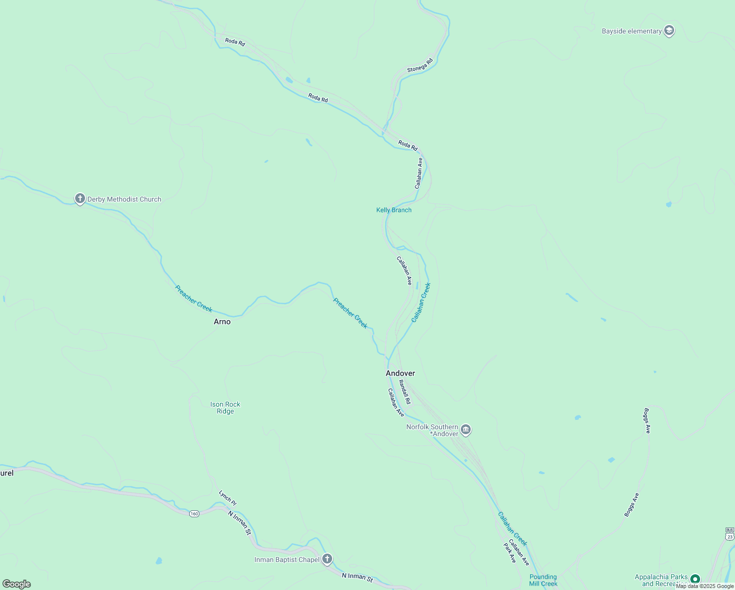 map of restaurants, bars, coffee shops, grocery stores, and more near in Appalachia