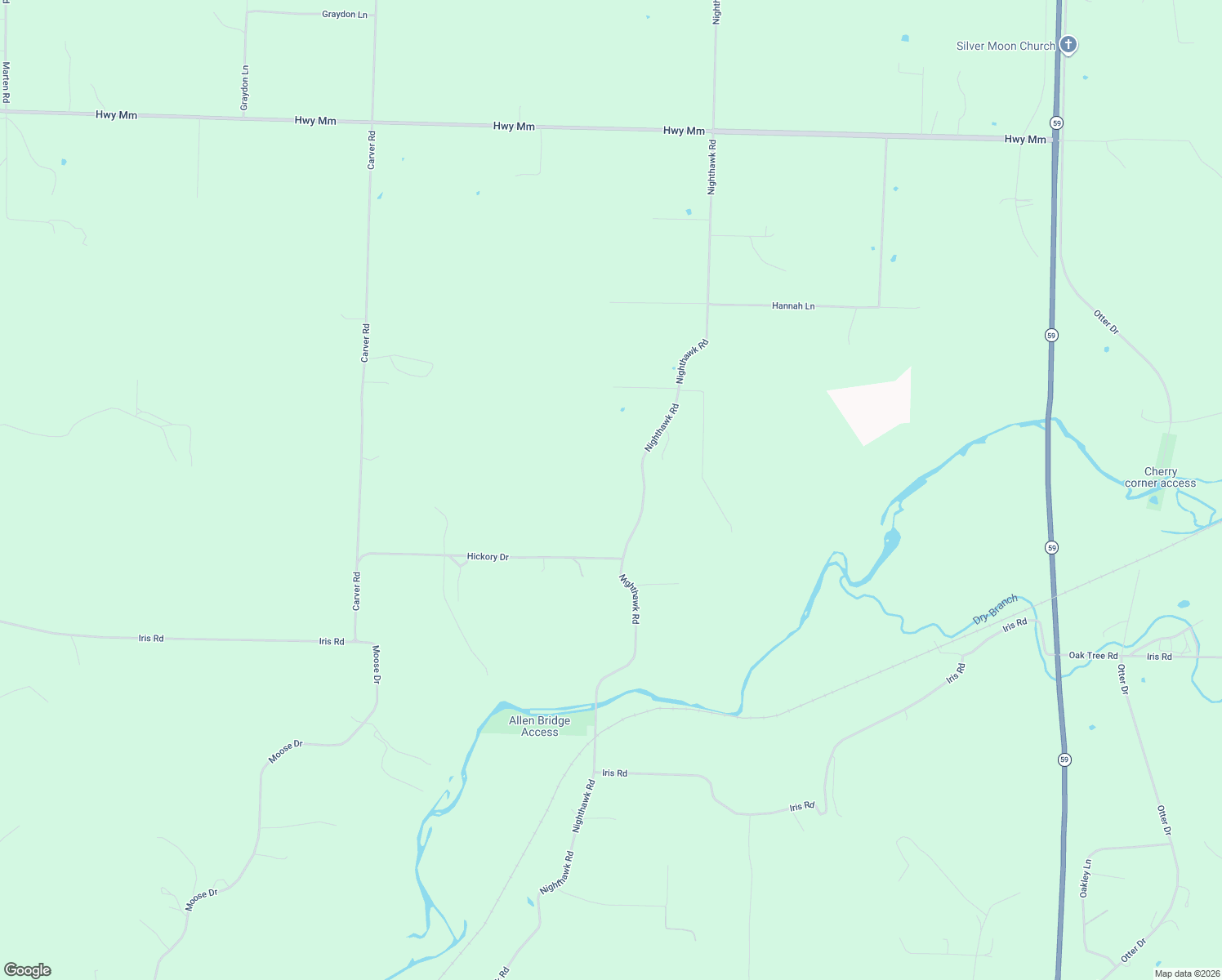 map of restaurants, bars, coffee shops, grocery stores, and more near 16630 Hickory Drive in Neosho
