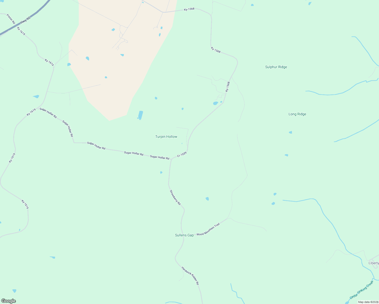 map of restaurants, bars, coffee shops, grocery stores, and more near Cr-1039 in Monticello