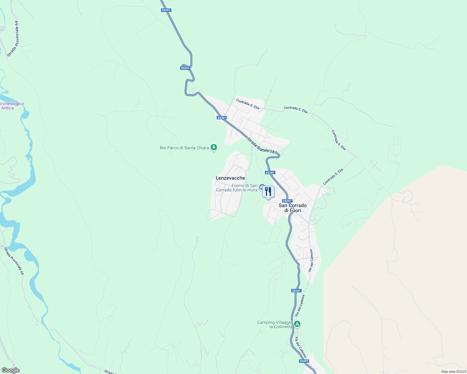 map of restaurants, bars, coffee shops, grocery stores, and more near snc Contrada Lenza Vacche in Lenzevacche