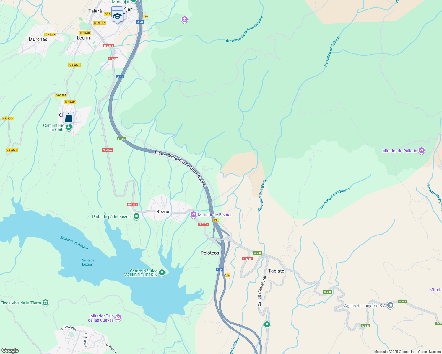 map of restaurants, bars, coffee shops, grocery stores, and more near in Béznar