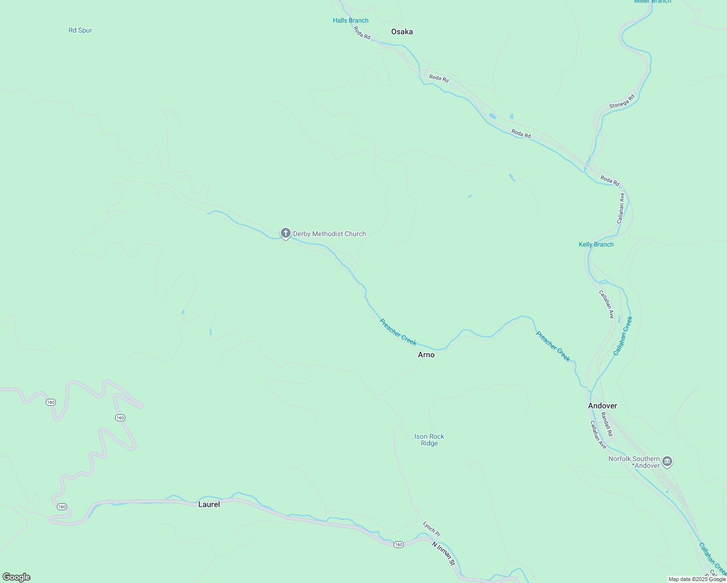 map of restaurants, bars, coffee shops, grocery stores, and more near 1822 Derby Road in Appalachia
